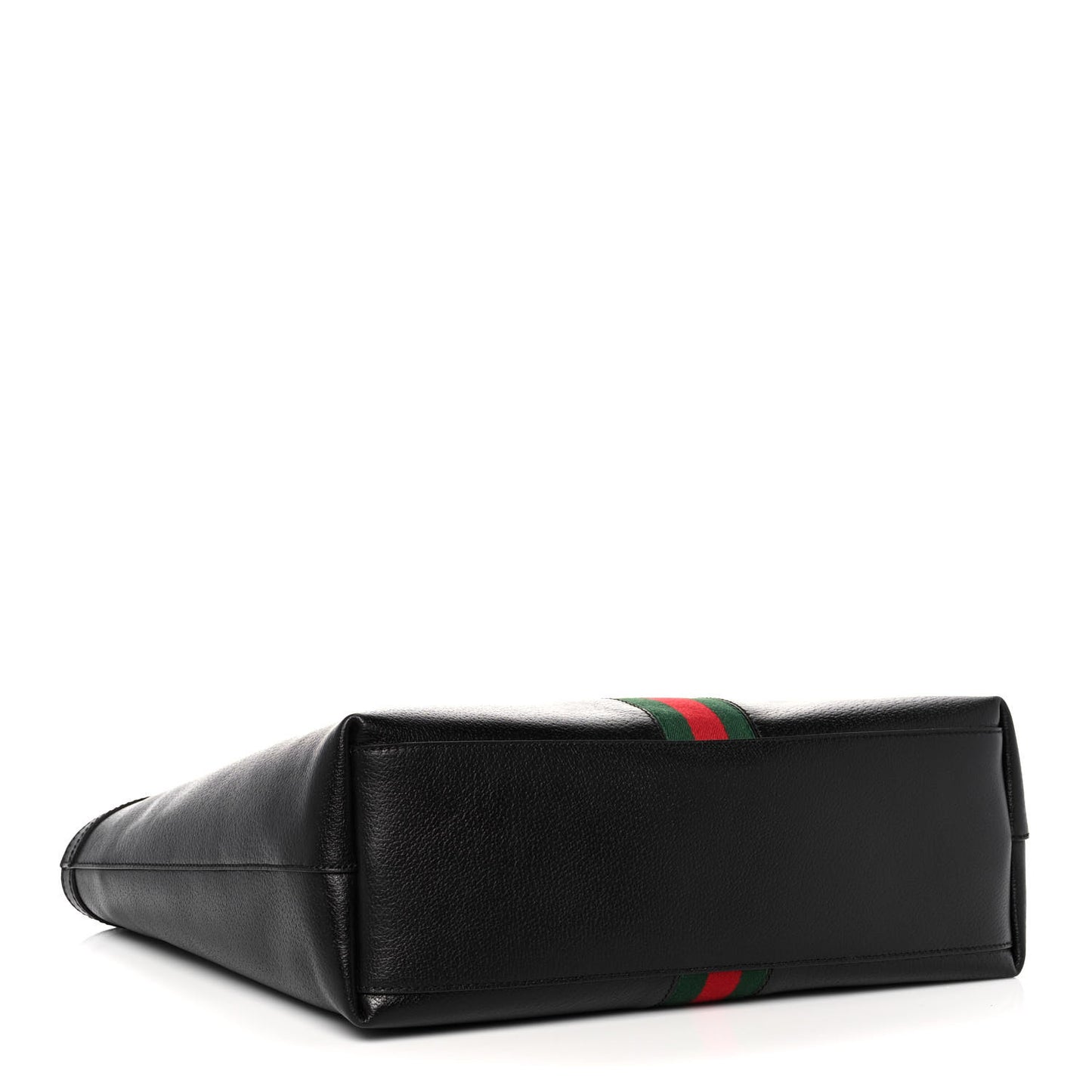 Textured Calfskin Web Medium Ophidia Shopping Tote Black
