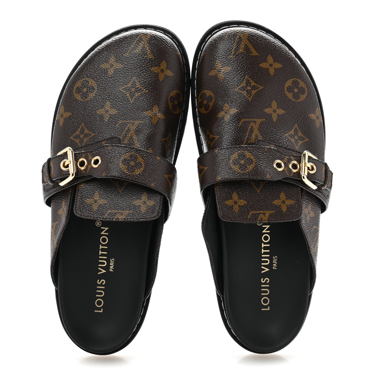 Louis Vuitton Patent Monogram Womens Cosy Flat Comfort Clog Mules 40 Brown 2 of 10