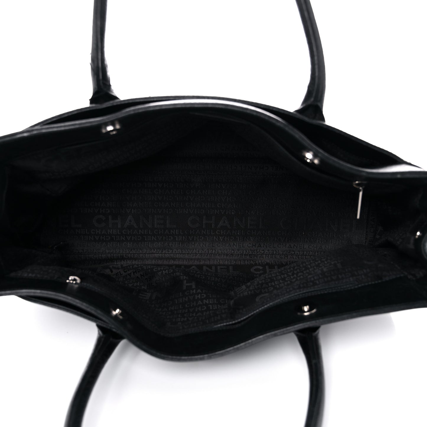 Calfskin Mademoiselle Lock Cerf Executive Shopper Tote Black