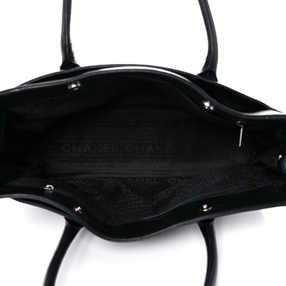 Chanel Calfskin Mademoiselle Lock Cerf Executive Shopper Tote Black 4 of 23