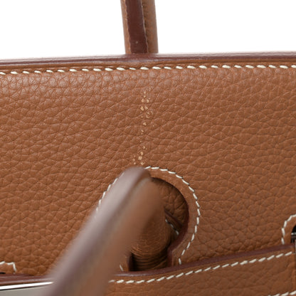 Hermes Taurillon Clemence Birkin 35 Gold 11 of 17