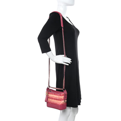 Chanel Sequin Calfskin Small Gabrielle Hobo Pink 2 of 10