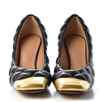 Bottega Veneta Nappa Matelasse Captoe Pumps 36 Black 2 of 10