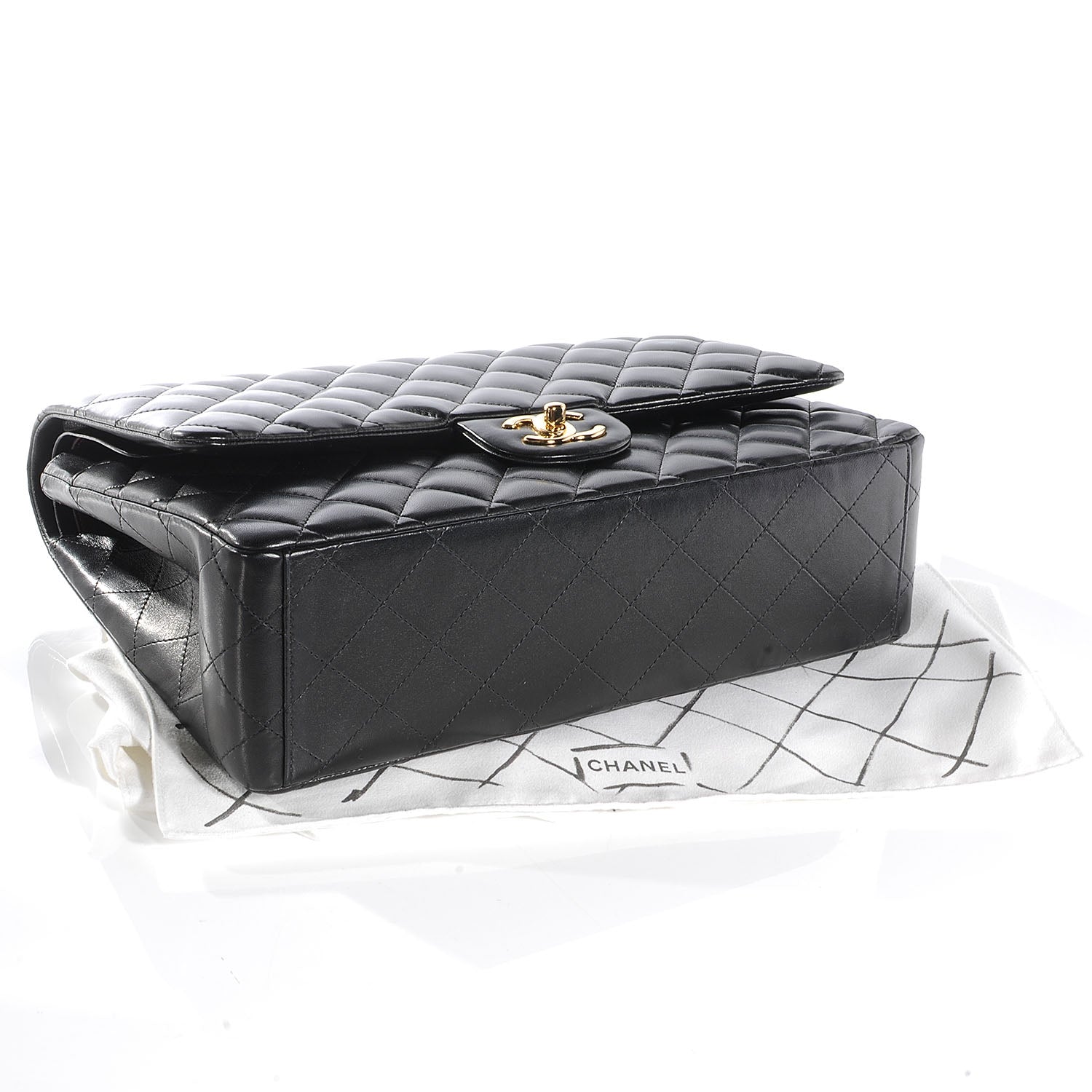 Chanel Lambskin Quilted Maxi Double Flap Black 4 of 7