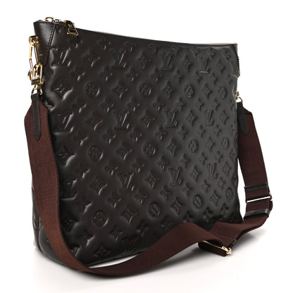 Louis Vuitton Lambskin Embossed Monogram Coussin Hobo MM Chocolat 4 of 11