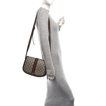 Gucci GG Supreme Monogram Web Small Ophidia Flap Messenger Bag Brown 2 of 10