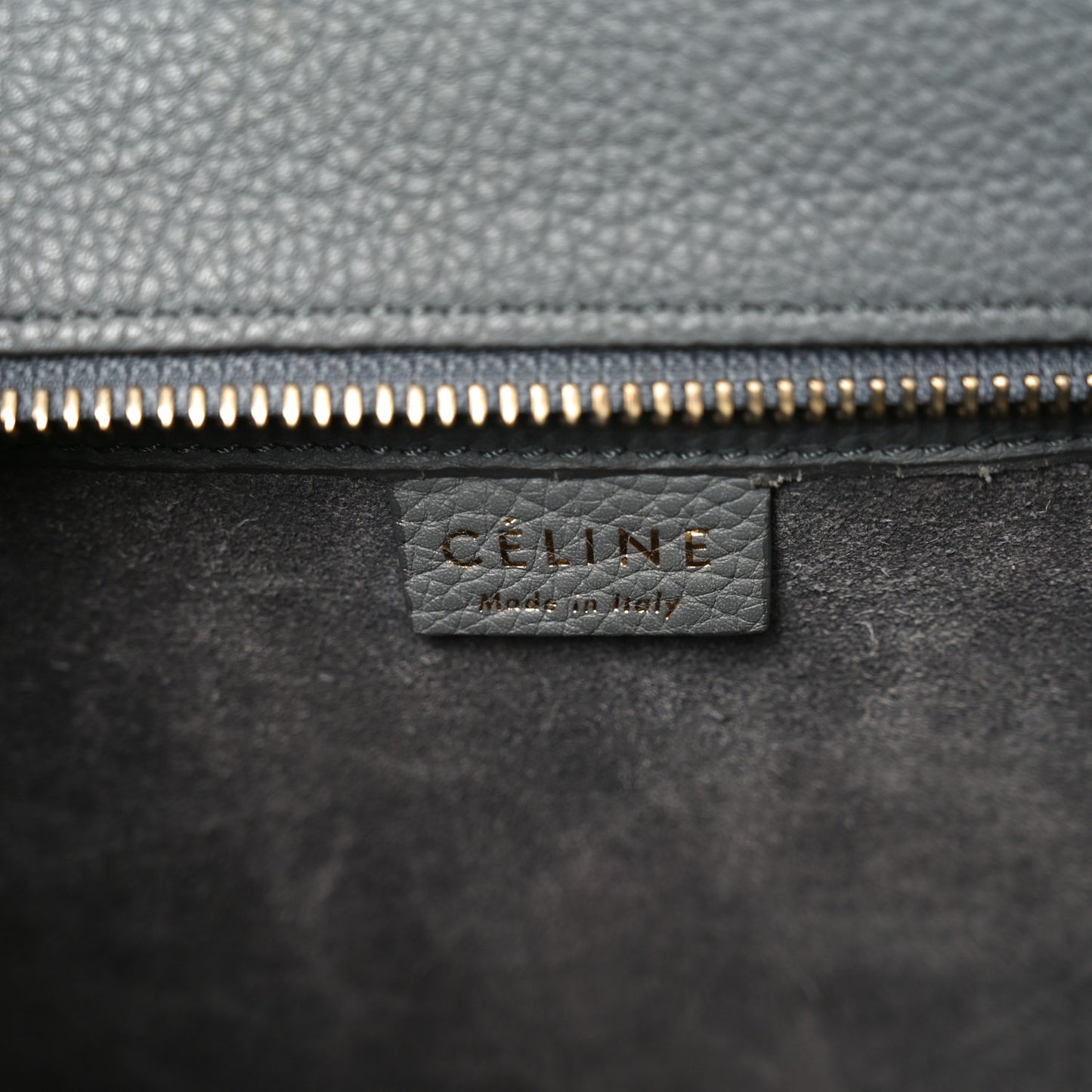 Drummed Calfskin Nano Luggage Kohl