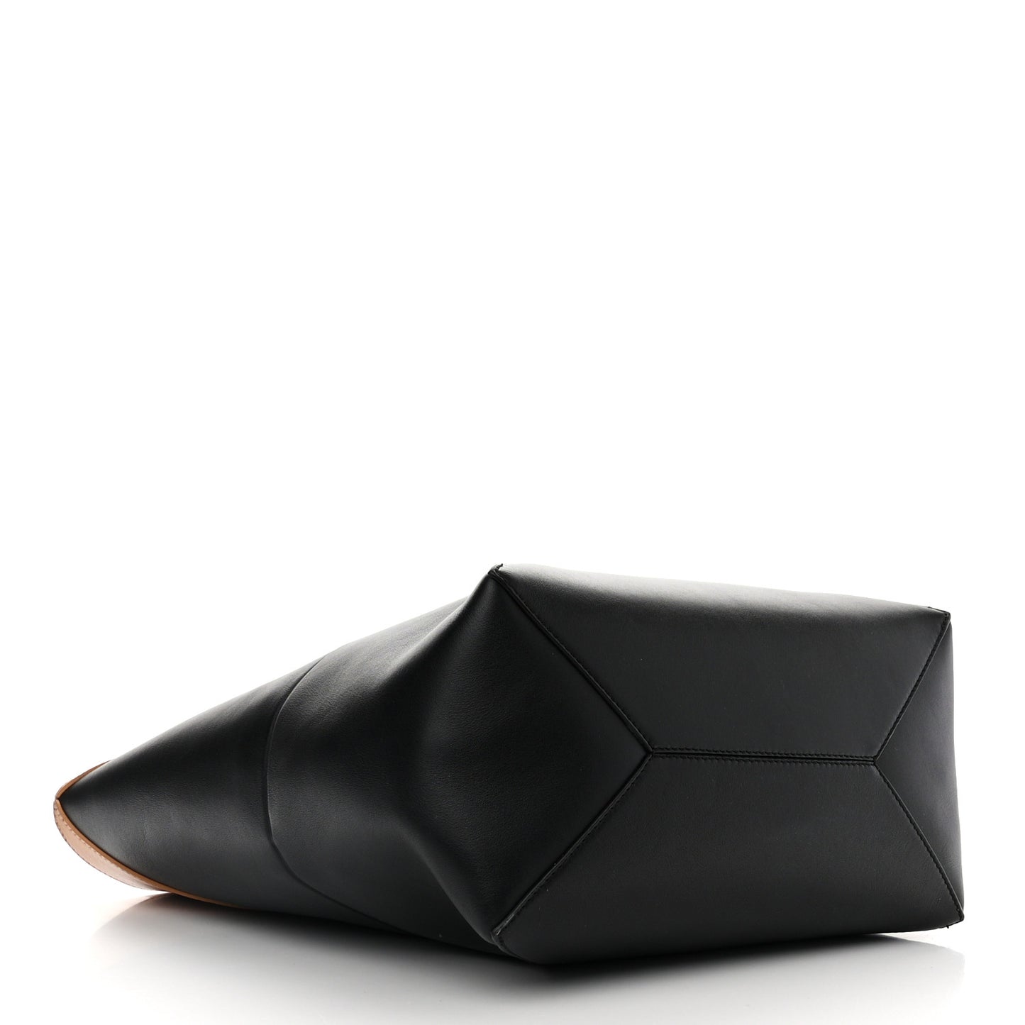 Shiny Calfskin Medium Puzzle Fold Tote Warm Desert Black