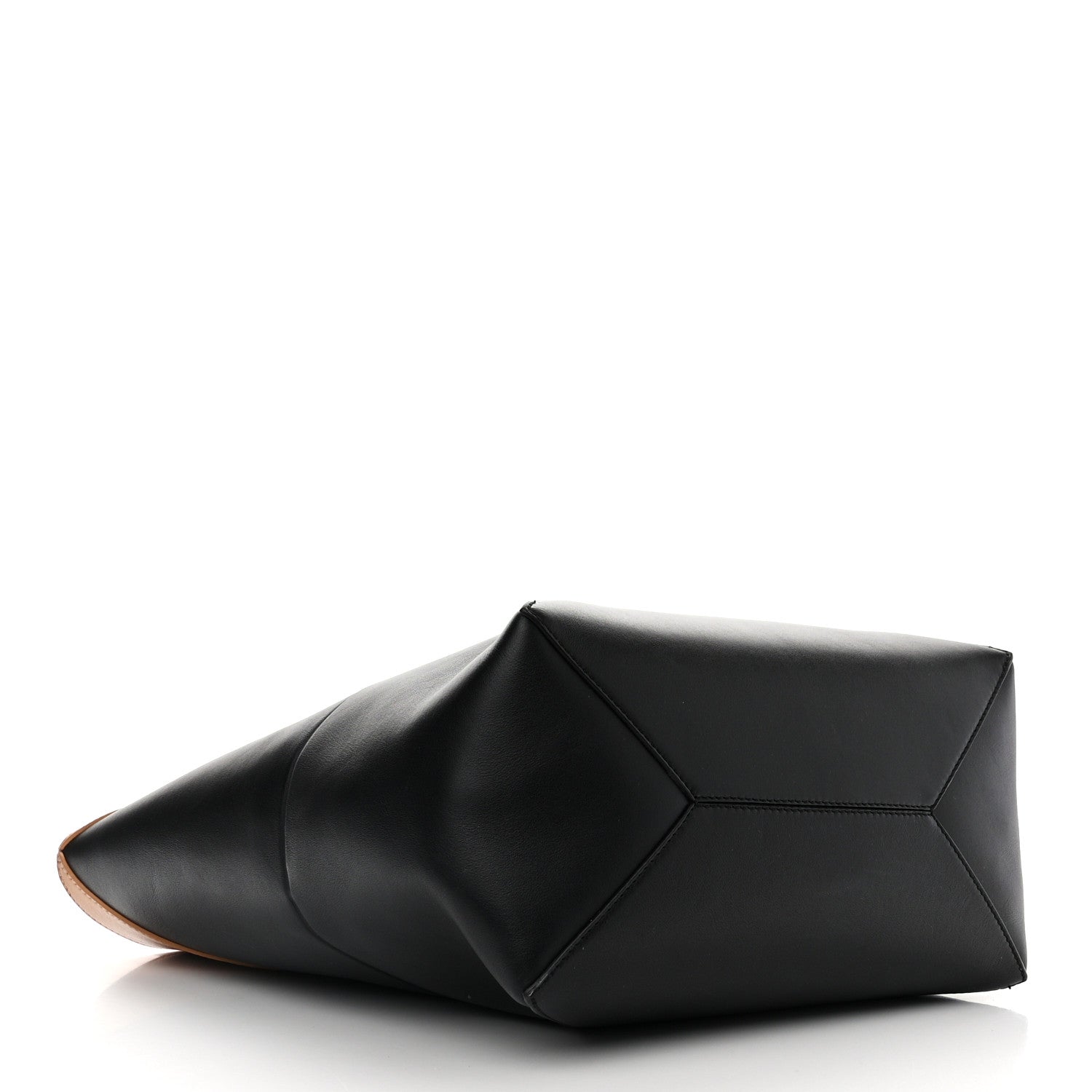 Loewe Shiny Calfskin Medium Puzzle Fold Tote Warm Desert Black 4 of 9