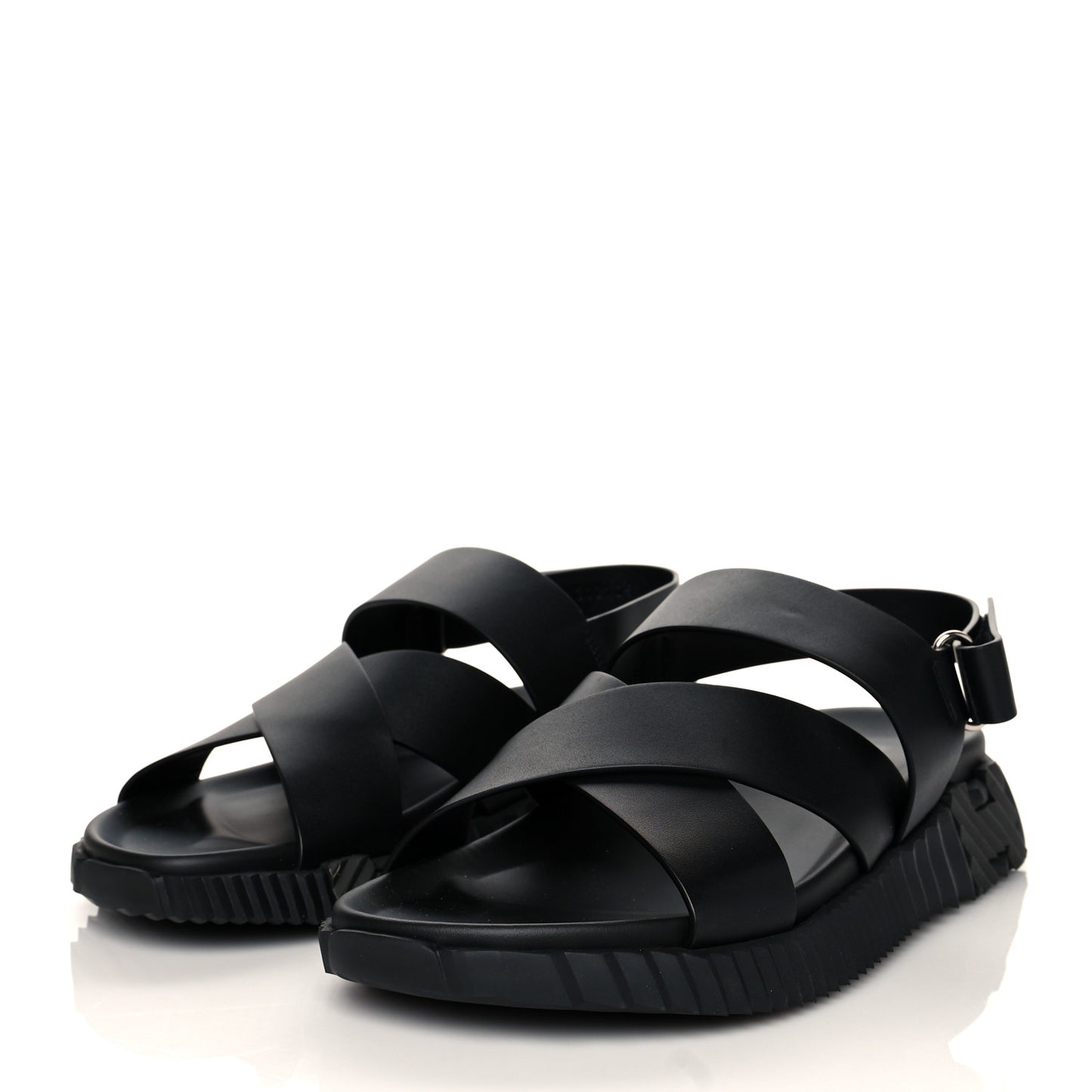 Calfskin Goatskin Mens Electric Sandals 42 Black