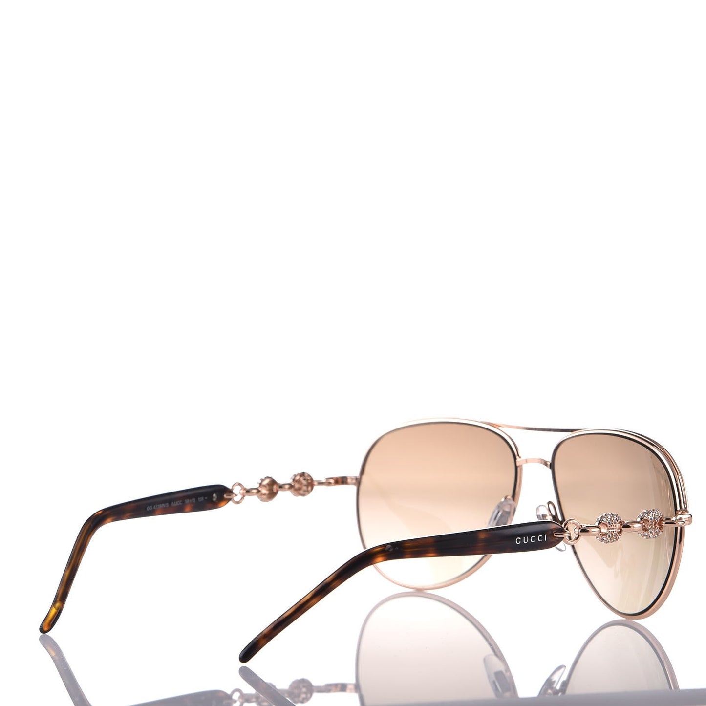 Crystal Aviator Marina Chain Sunglasses GG 4239/N/S Gold Havana
