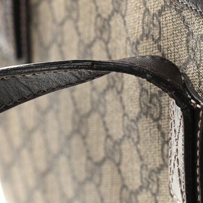 Gucci GG Supreme Monogram Medium Zippered Shopping Tote Dark Brown 12 of 14