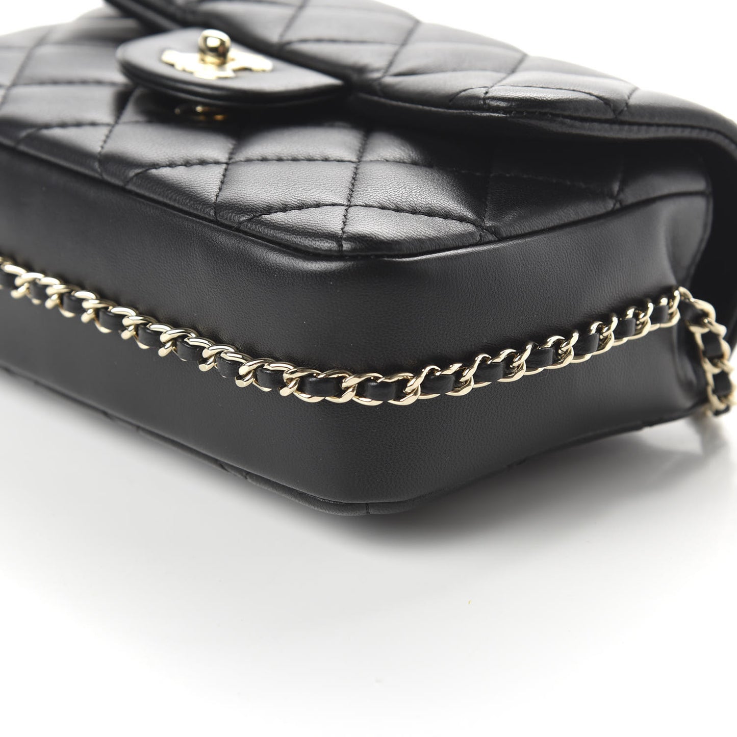 Lambskin Quilted Small My Precious Flap Black