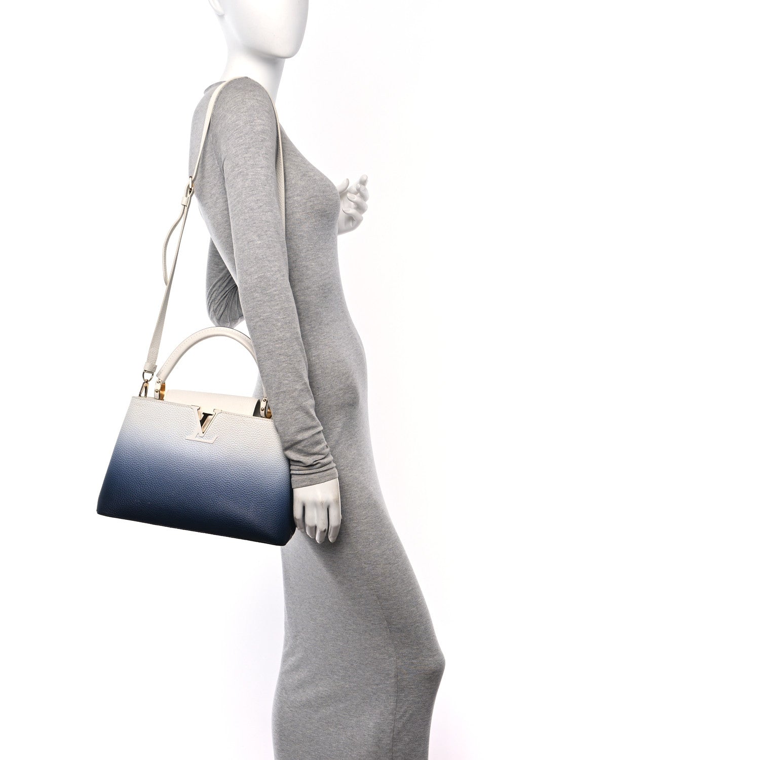 Louis Vuitton Taurillon Gradient Capucines PM Denim Blue 2 of 11