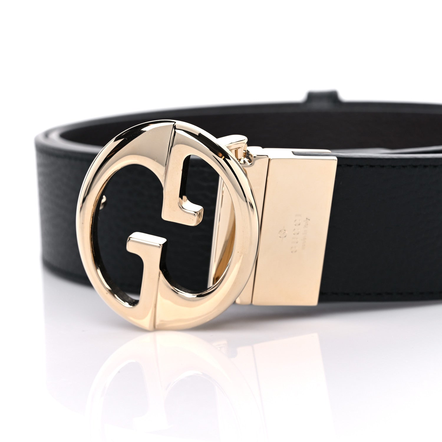 Gucci Dollar Calfskin 1973 Reversible Belt 95 38 Black Testa di Moro 5 of 6