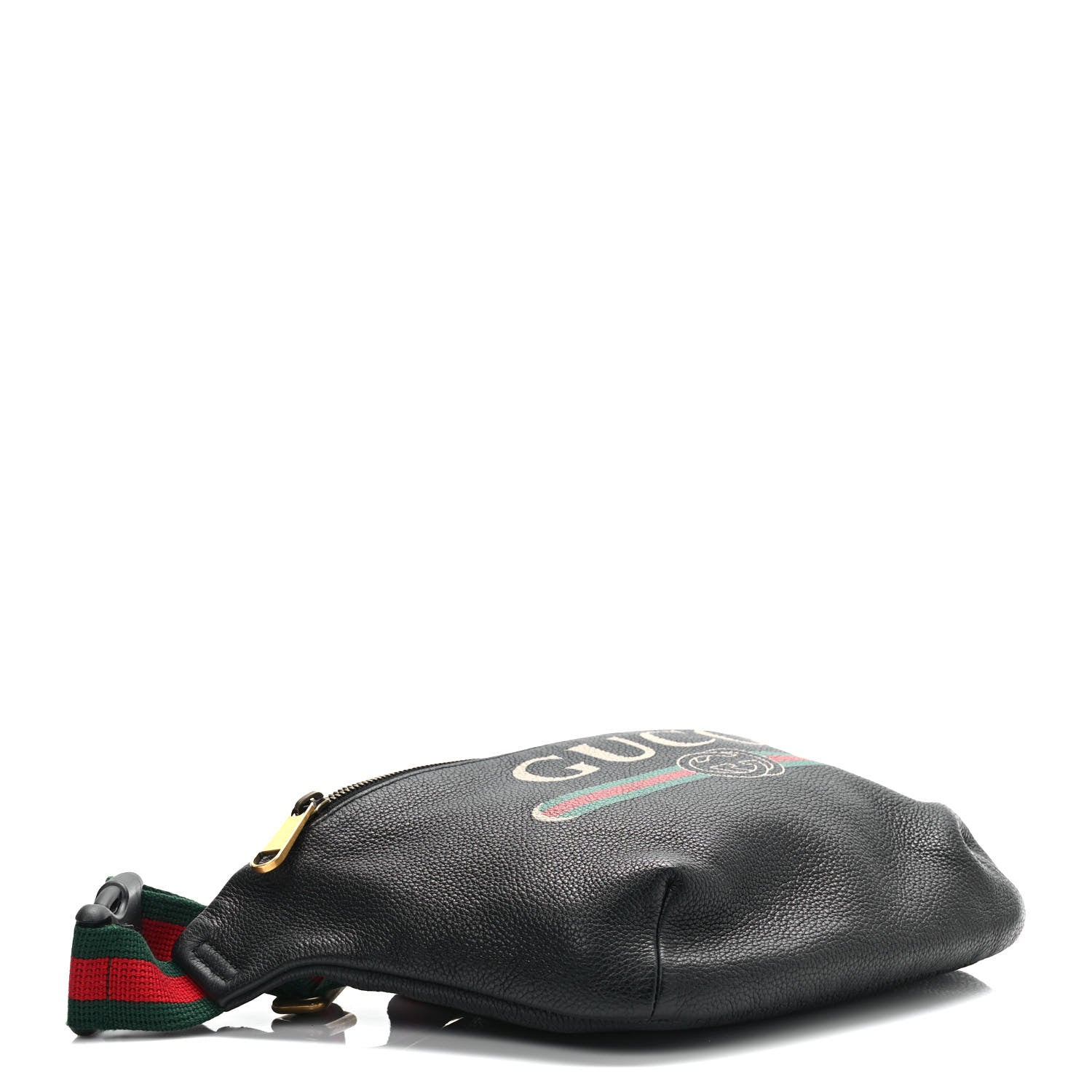 Gucci Grained Calfskin Logo Belt Bag Black 4 of 9
