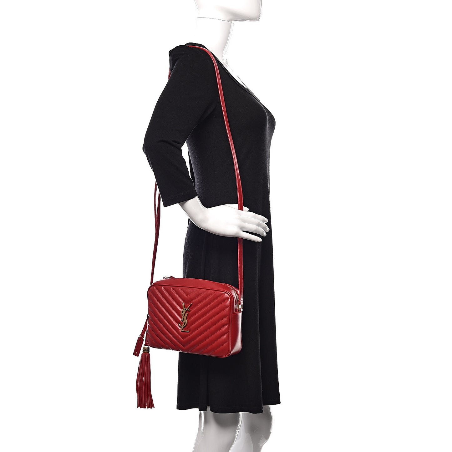 Calfskin Matelasse Monogram Lou Camera Bag Red