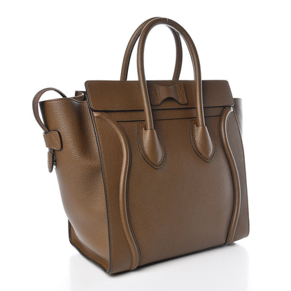 Celine Drummed Calfskin Mini Luggage Moss Green 3 of 9