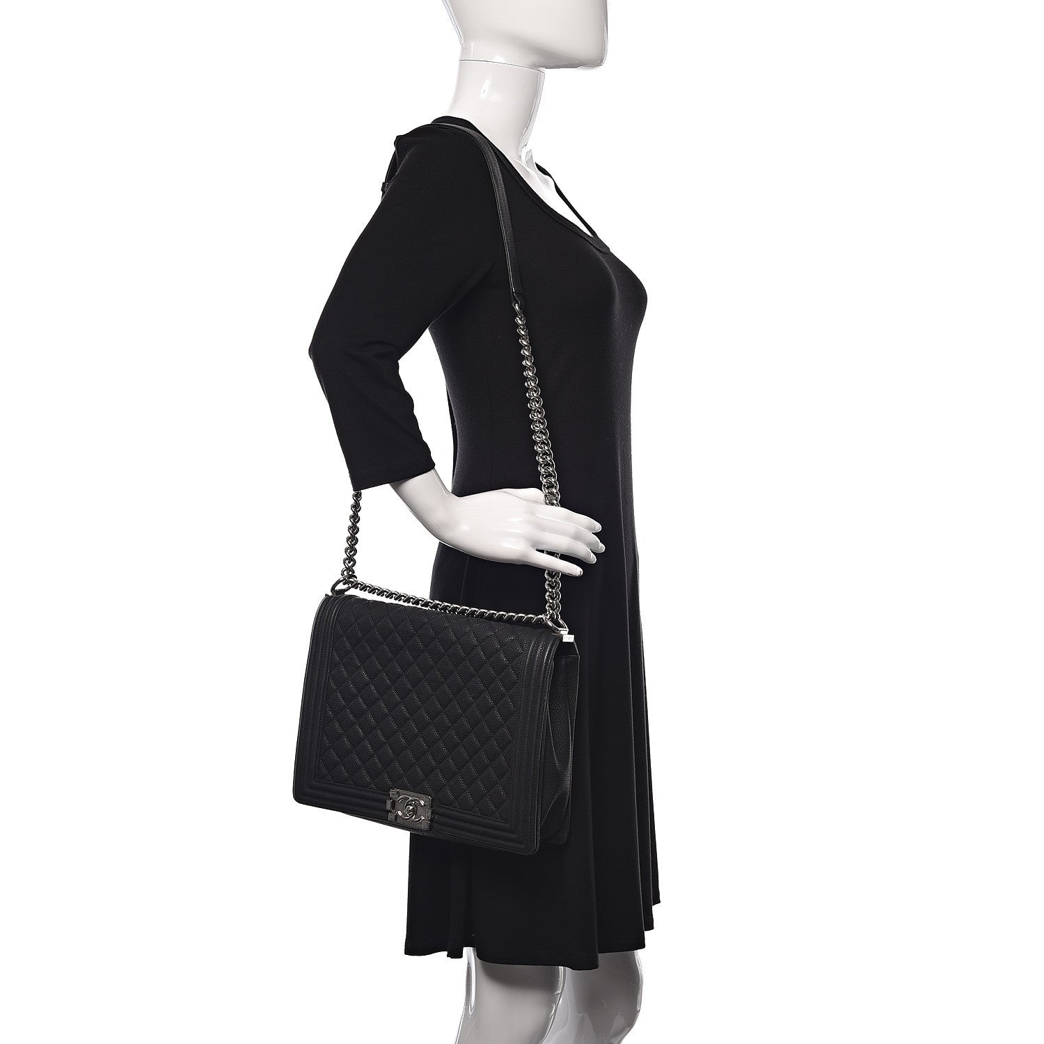 Chanel Caviar Quilted Large Boy Flap Black 2 of 15