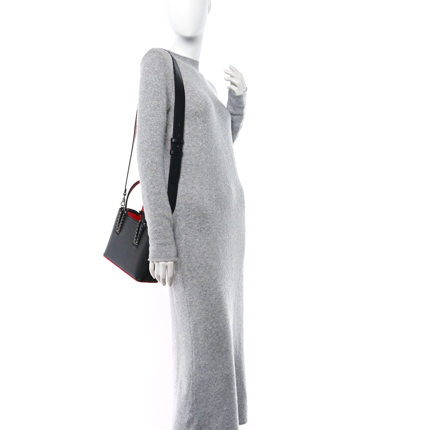 Calfskin Spikes Mini East West Cabata Tote Black