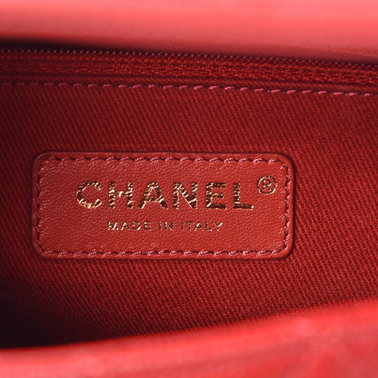 Chanel Caviar Quilted Small Coco Handle Flap Red 6 of 8