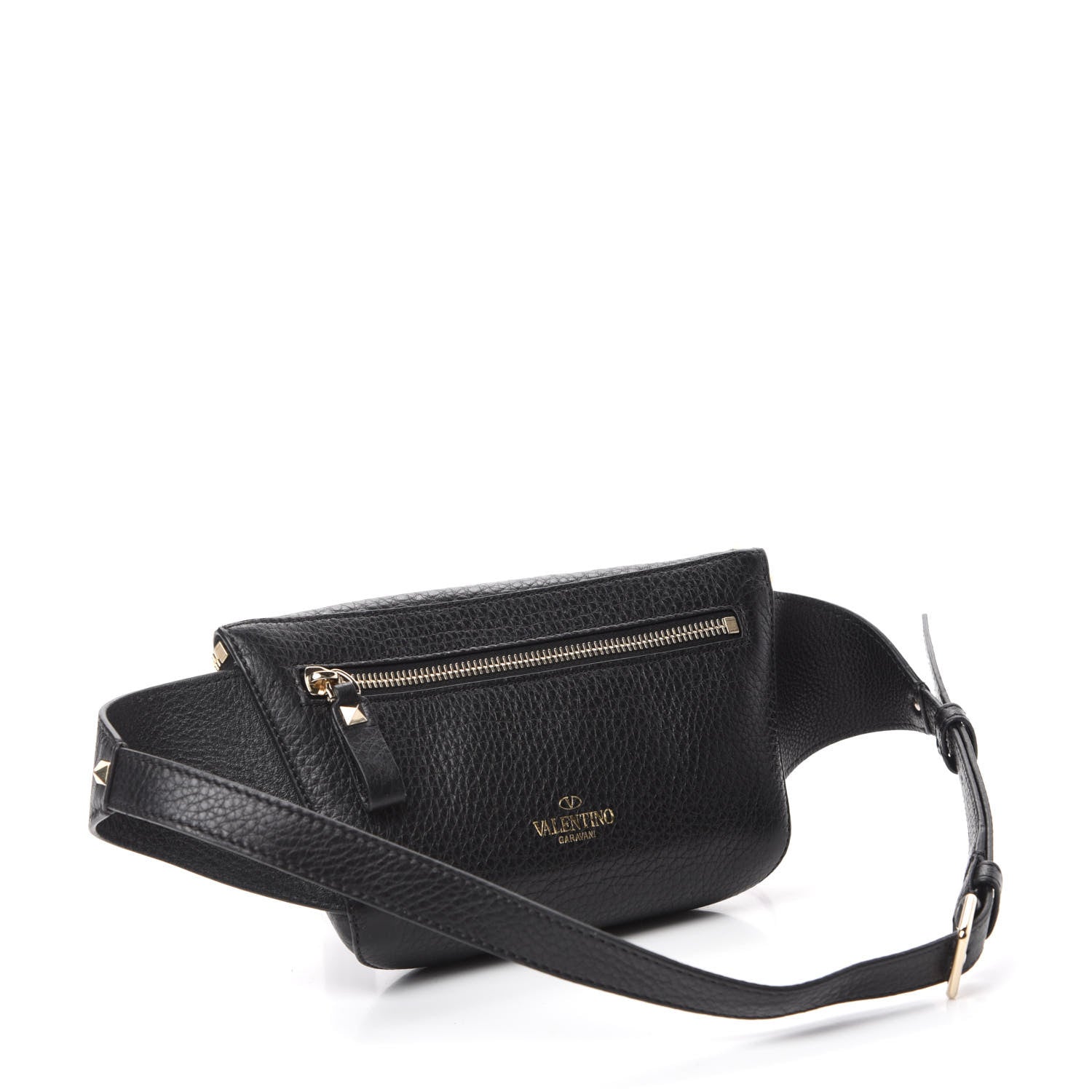 Valentino Garavani Grainy Calfskin Rockstud Belt Bag Black 3 of 10