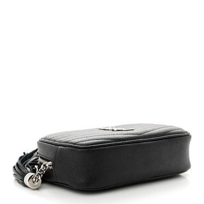 Saint Laurent Grain De Poudre Matelasse Monogram Mini Lou Camera Bag Black 4 of 11