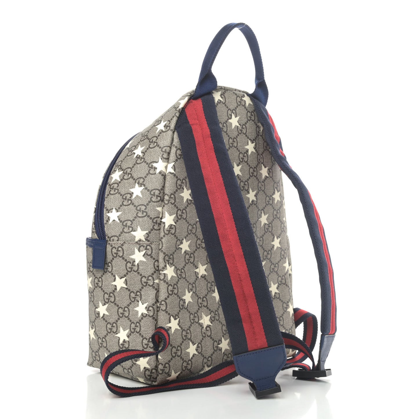 GG Supreme Monogram Stars Childrens Backpack Beige Ebony Yellow Royal