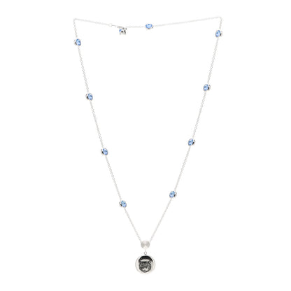 Gucci Sterling Silver Blue Zirconia Blind For Love Pendant Necklace 3 of 6