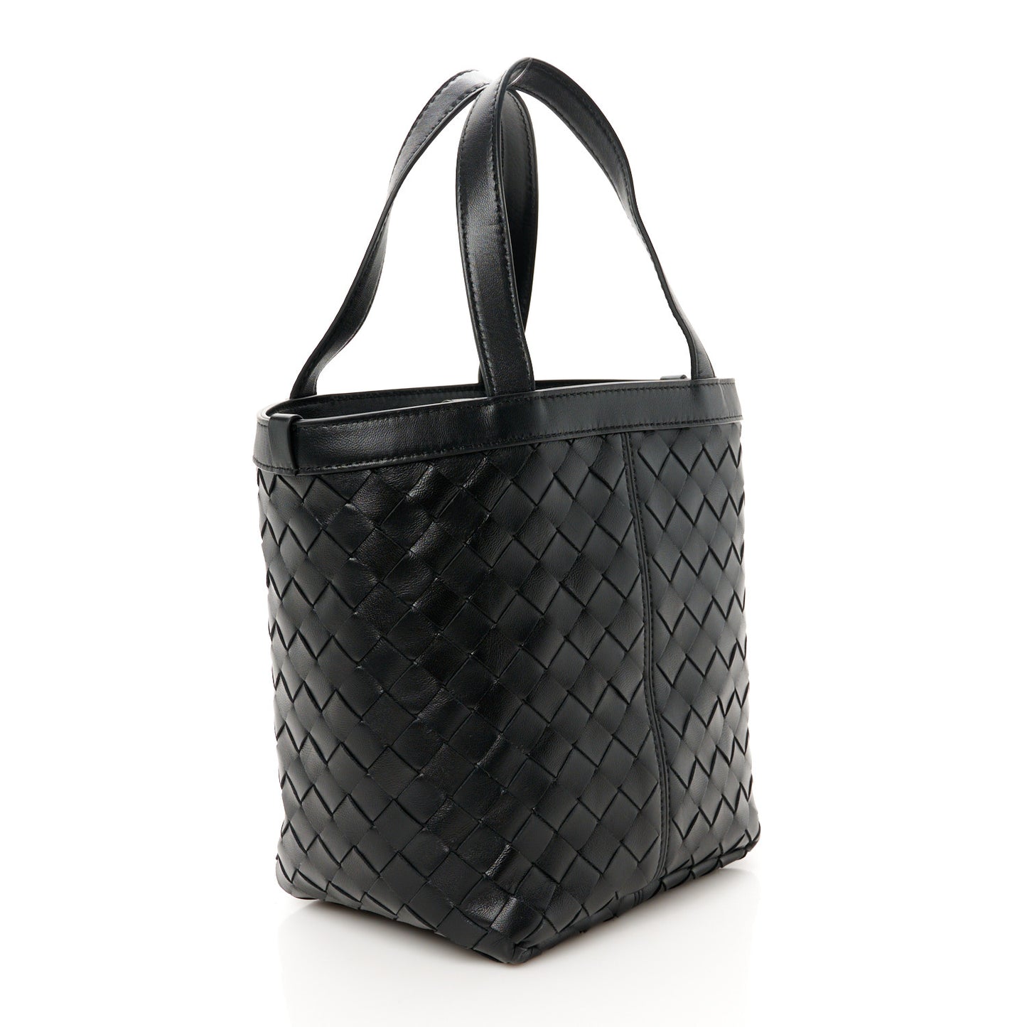 Nappa Intrecciato Small Flip Flap Tote Black