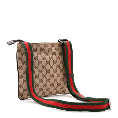 Gucci Monogram Web Small Flat Messenger Bag Brown 4 of 19