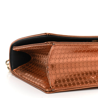 Christian Dior Metallic Patent Micro-Cannage Small Diorama Flap Bag Orange 8 of 11