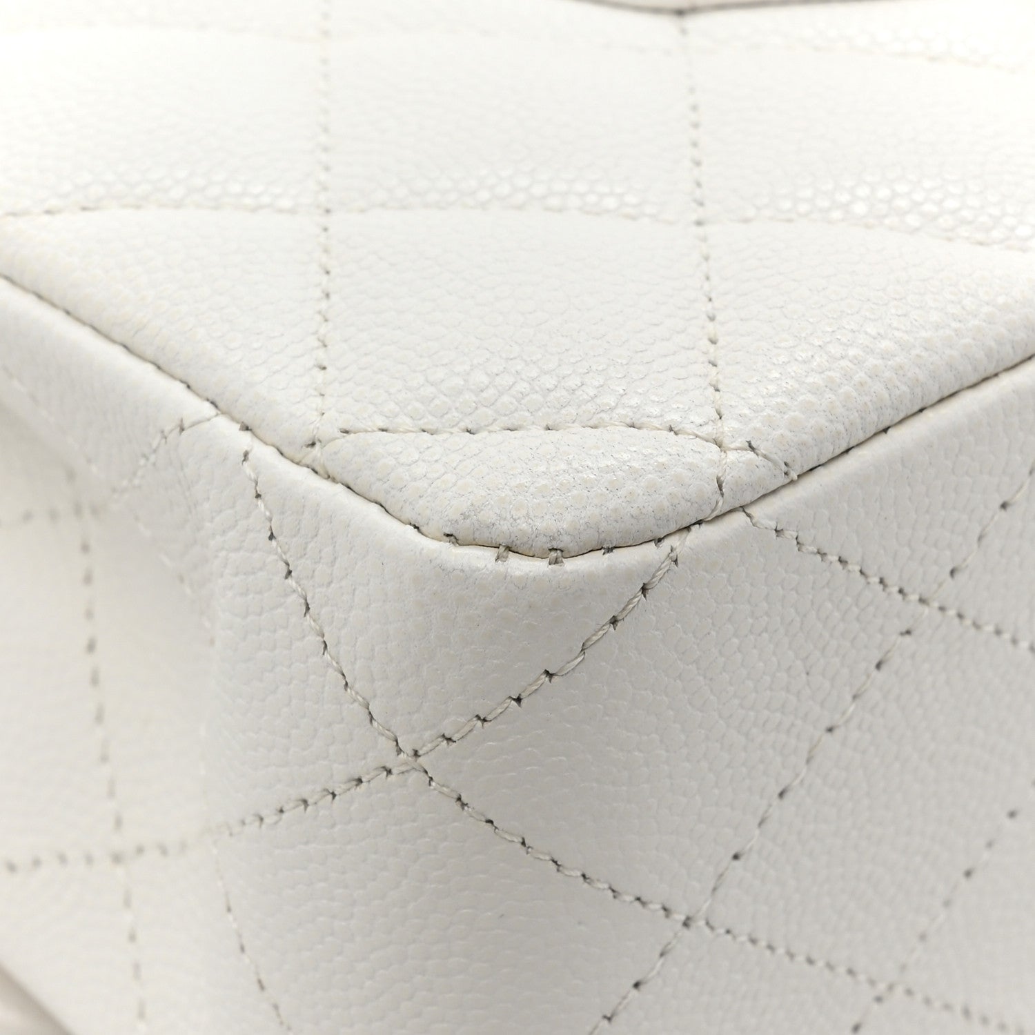 Chanel Caviar Quilted Medium Double Flap White 12 of 15