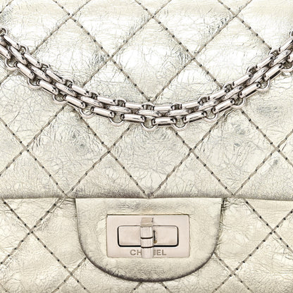 Chanel Metallic Aged Calfskin Quilted 2.55 Reissue 224 Flap Silver 8 of 18
