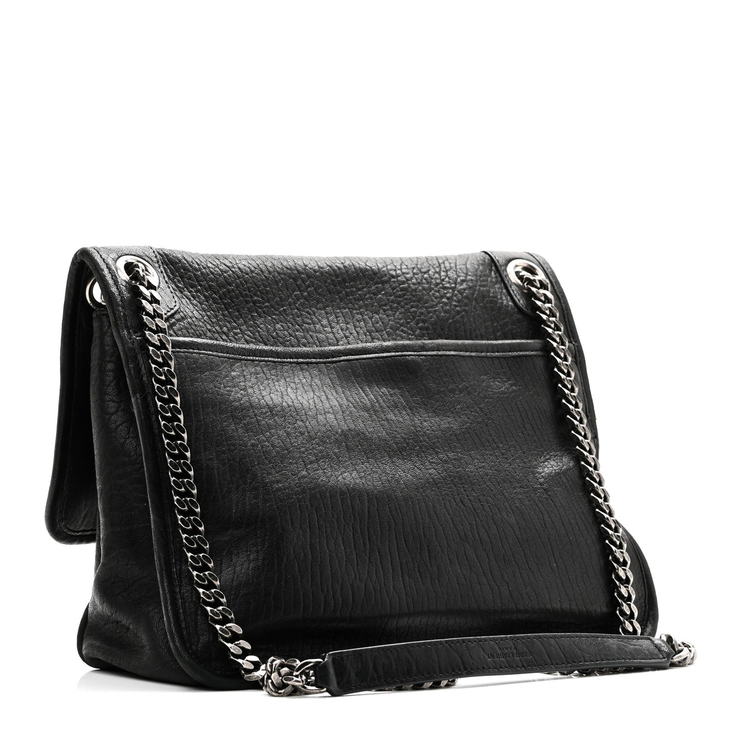 Grained Lambskin Monogram Medium Niki Chain Satchel Black