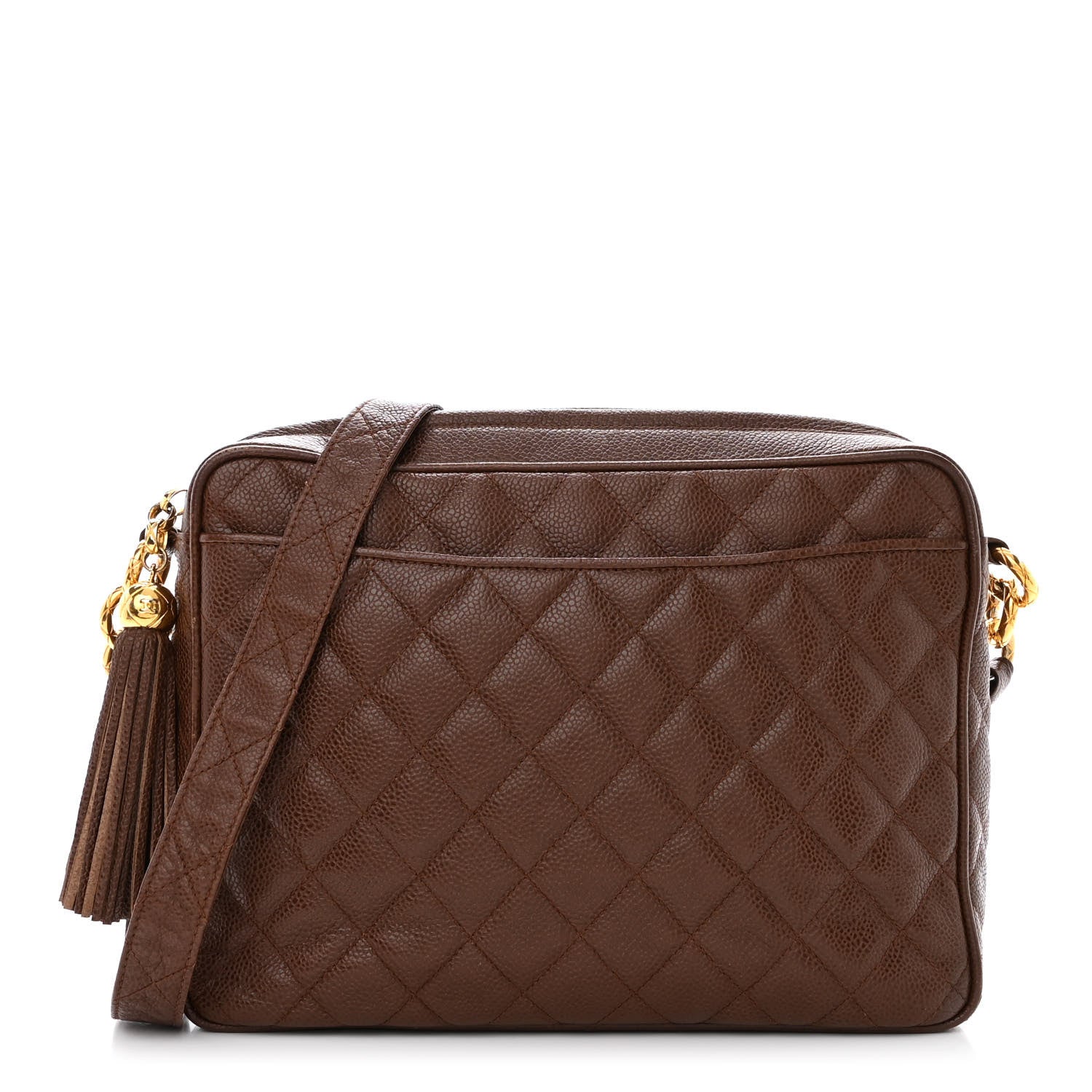 Chanel Caviar Quilted Camera Case Brown 1 of 10