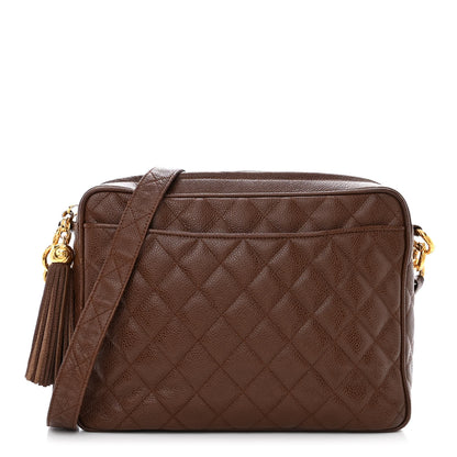 Chanel Caviar Quilted Camera Case Brown 1 of 10