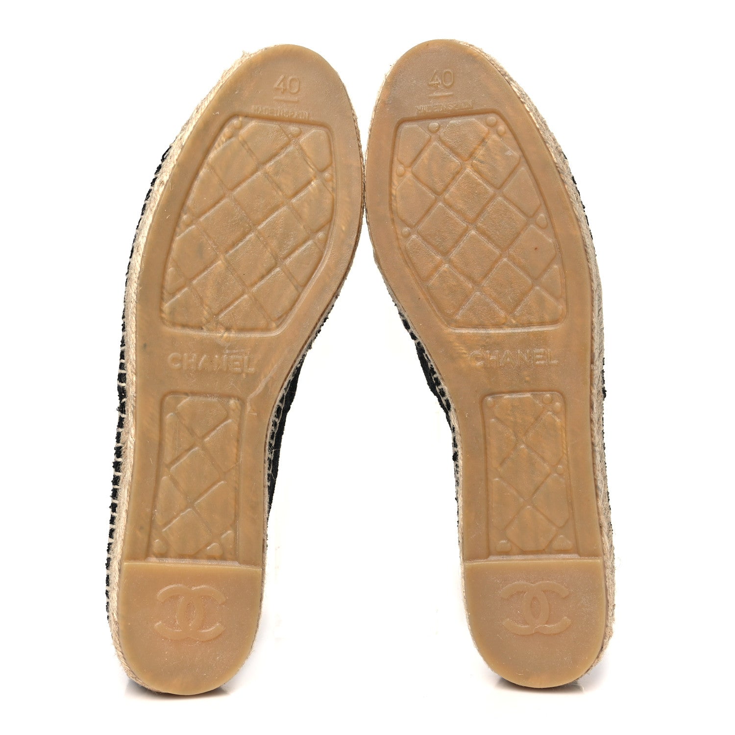 Chanel Fabric Patent Calfskin CC Espadrilles 40 Black 6 of 10