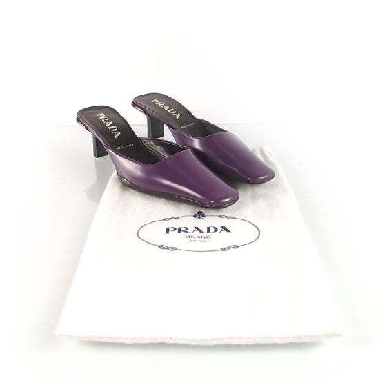 Prada Leather Mules 38 Viola 4 of 8