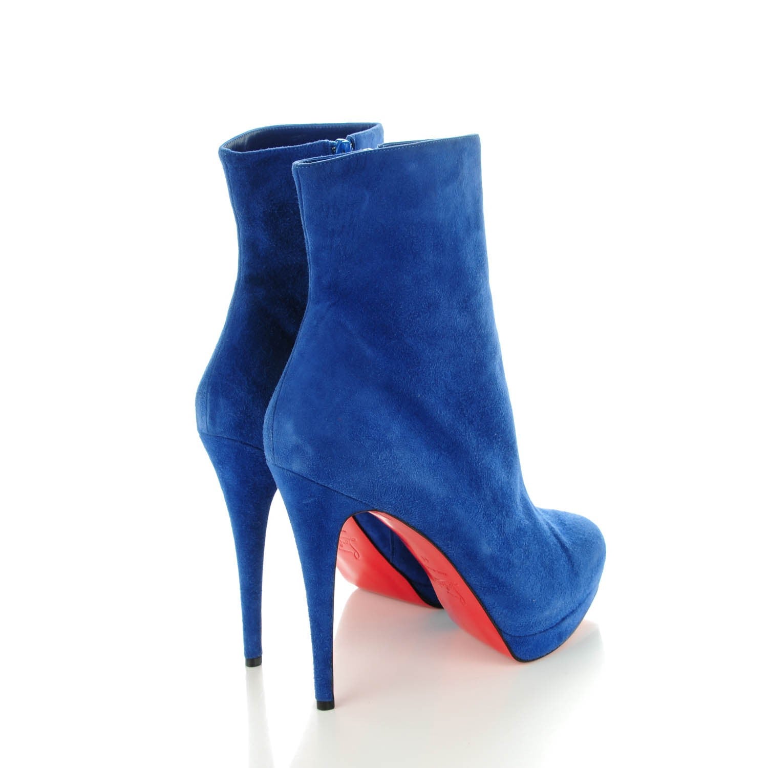 Christian Louboutin Suede Alti Booty 140 Ankle Boots 41 Blue 4 of 8