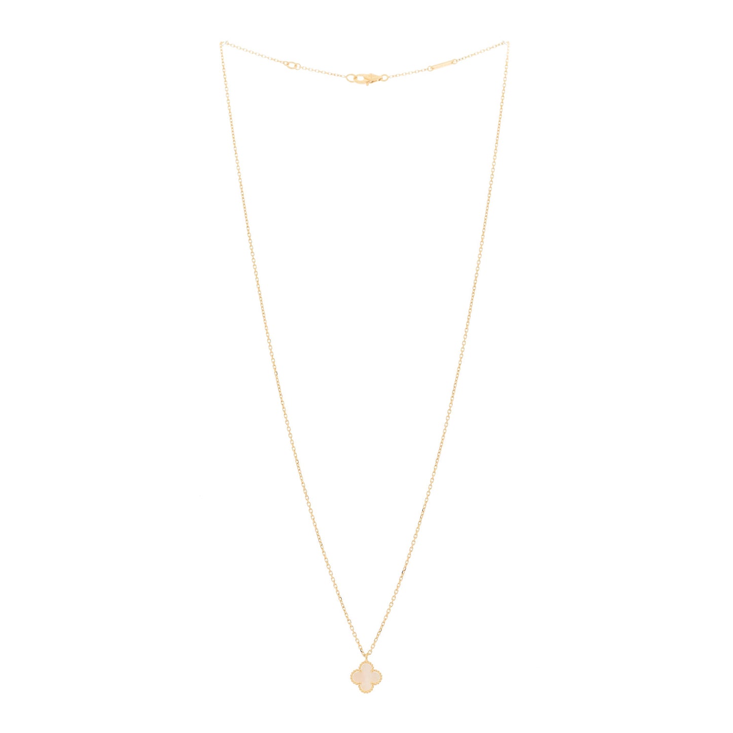 18K Yellow Gold Mother of Pearl Sweet Alhambra Pendant Necklace