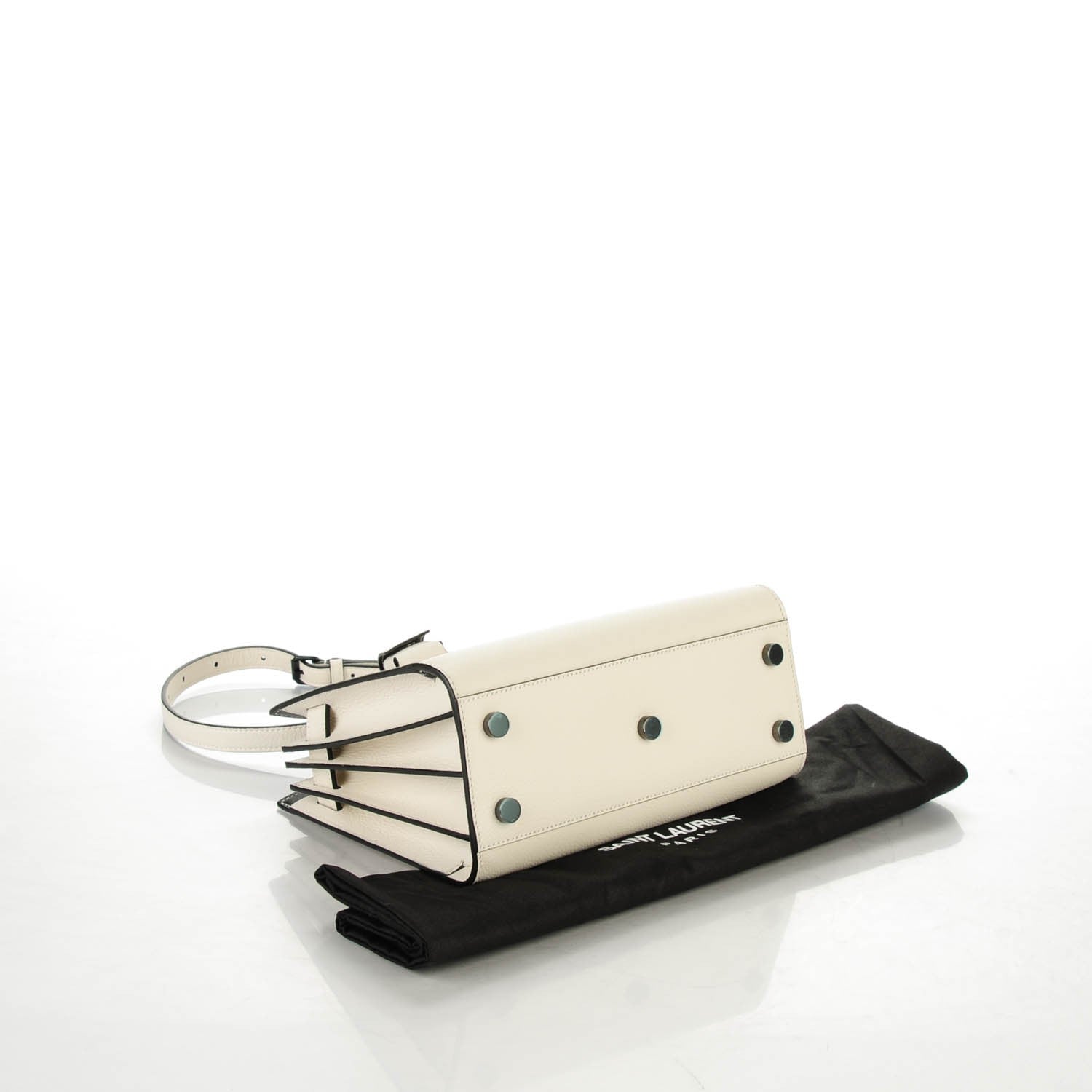 Saint Laurent Grained Calfskin Nano Sac De Jour Porcellana Nero 4 of 7