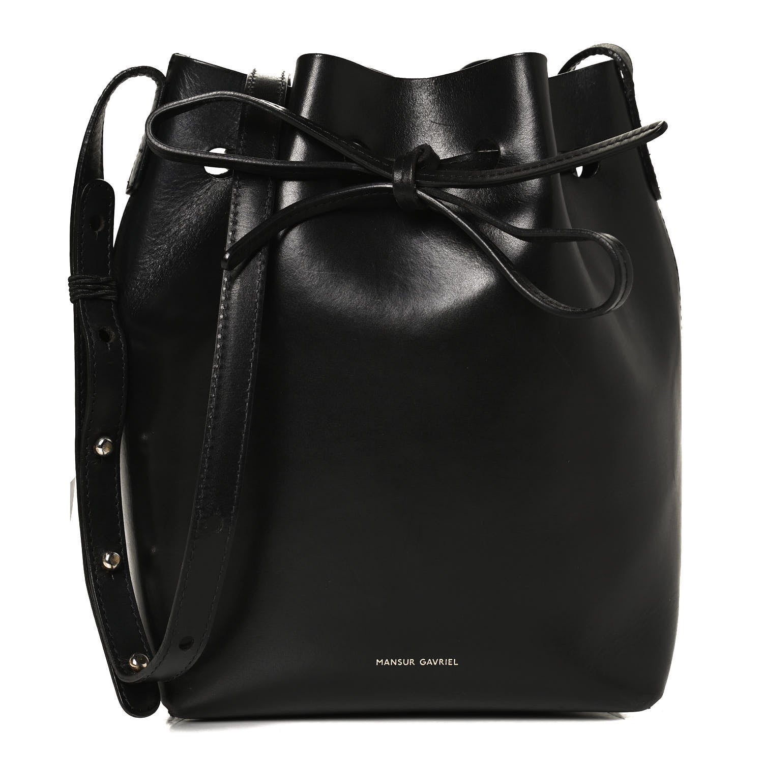 Mansur Gavriel Saffiano Mini Bucket Bag Black 1 of 12