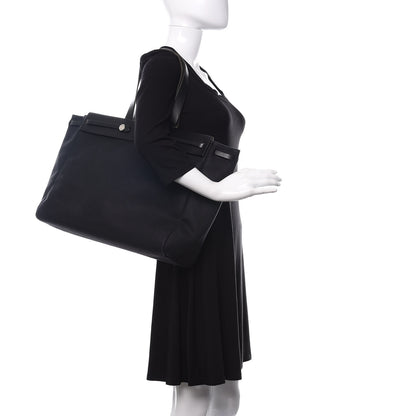 Hermes Toile Vache Hunter Herbag Cabas MM Black 2 of 10