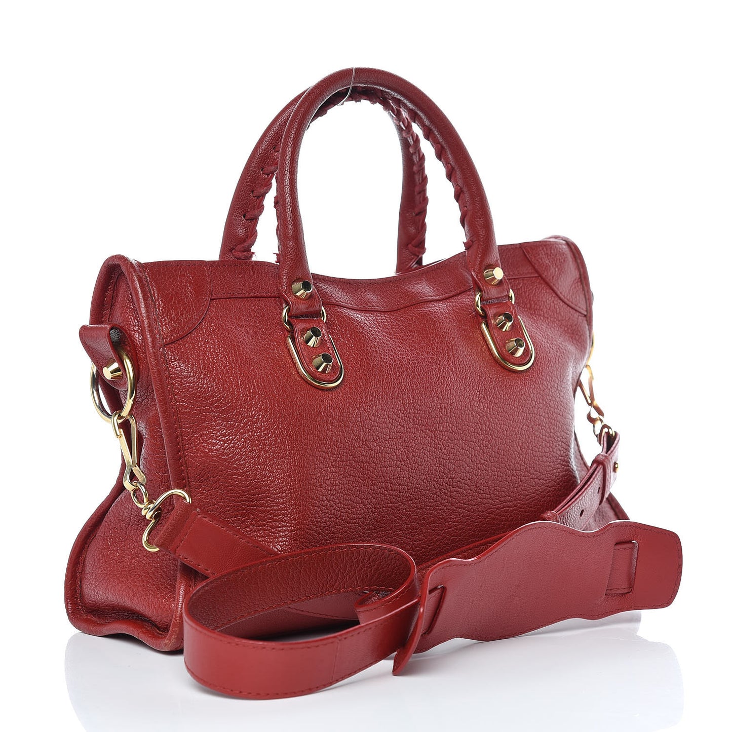Chevre Gold Metallic Edge Hardware S City Rouge Groseille
