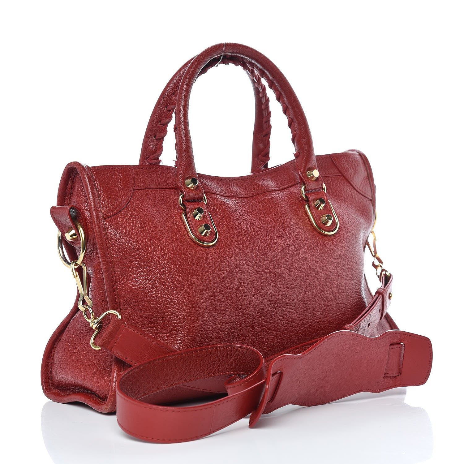 Balenciaga Chevre Gold Metallic Edge Hardware S City Rouge Groseille 3 of 17