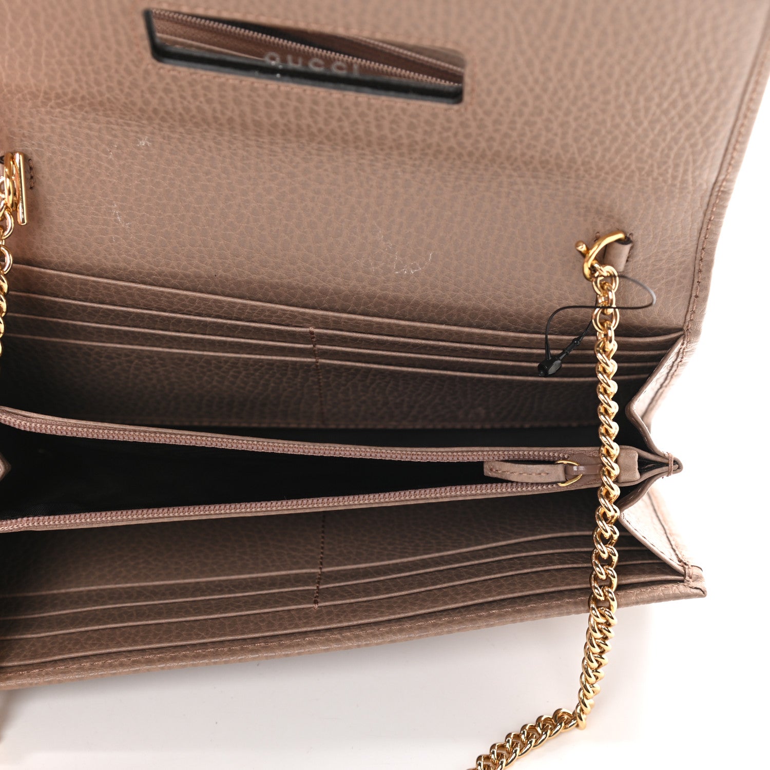 Gucci Dollar Calfskin Petite GG Marmont Wallet Chain Bag Porcelain Rose 5 of 9