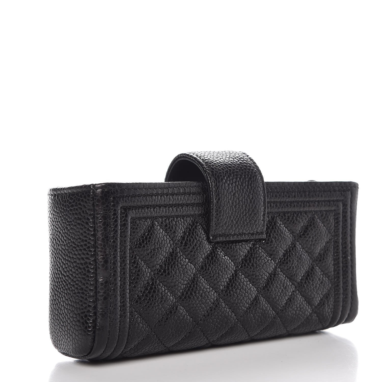Chanel Caviar Quilted Mini Boy Phone Holder Clutch Black 3 of 7