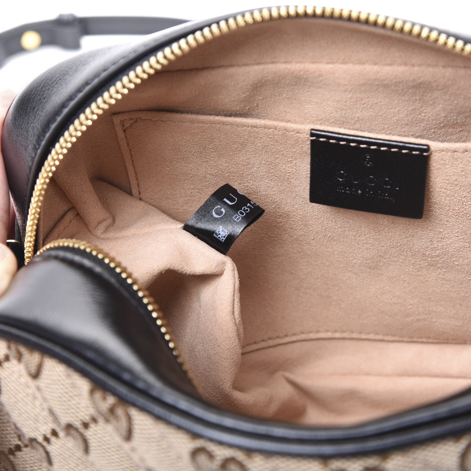 Gucci Monogram Matelasse Diagonal Small GG Marmont Chain Shoulder Bag Beige Black 8 of 10