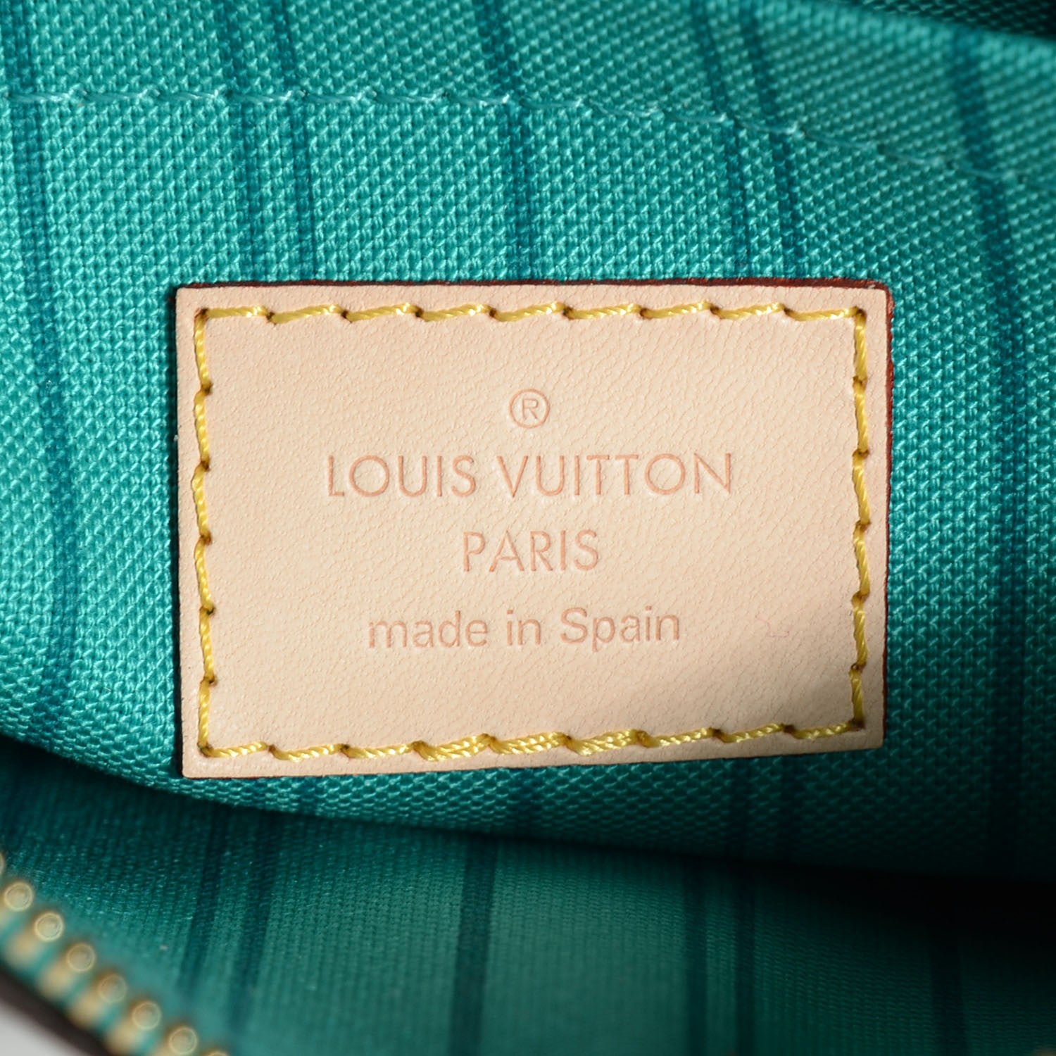 Louis Vuitton Monogram Neverfull MM GM Pochette Turquoise 6 of 7